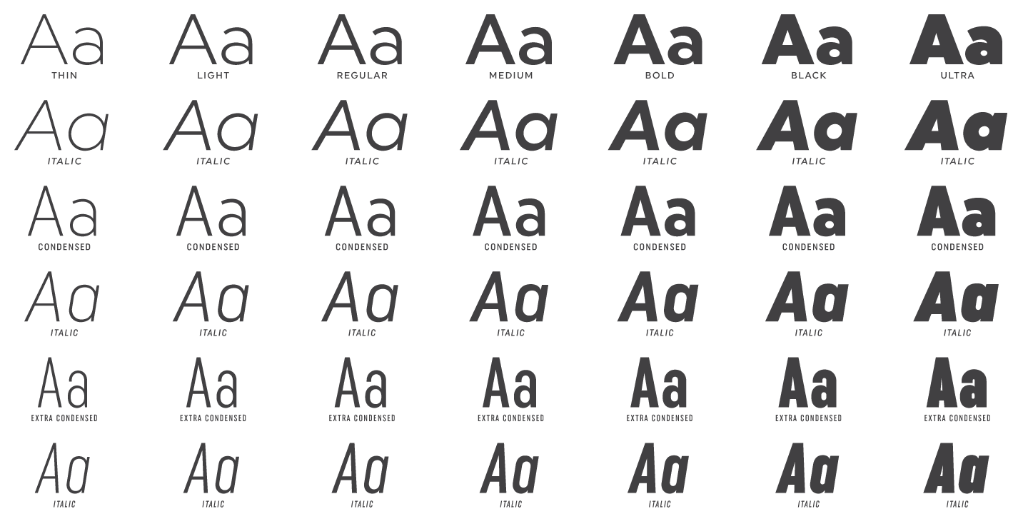 Uniform Pro Condensed Thin Italic Font preview